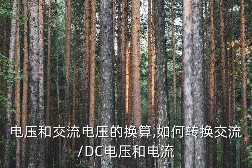 直流電壓和交流電壓的換算,如何轉(zhuǎn)換交流/DC電壓和電流?...